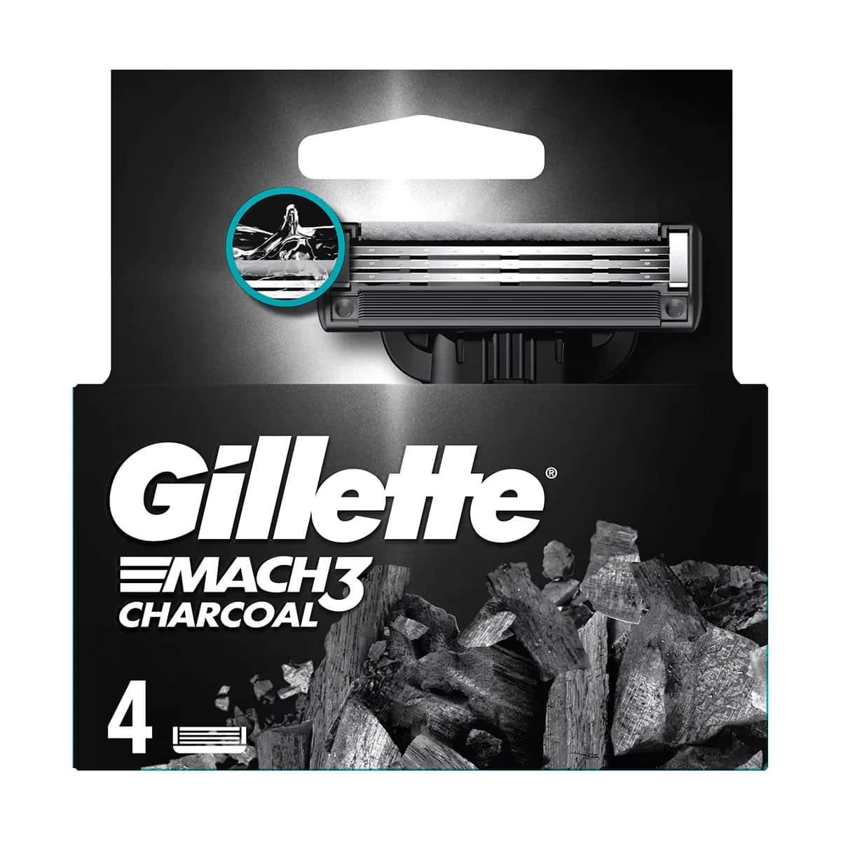 Gillette شفرات حلاقة جيليت ماك 3 بالفحم 4 قطع