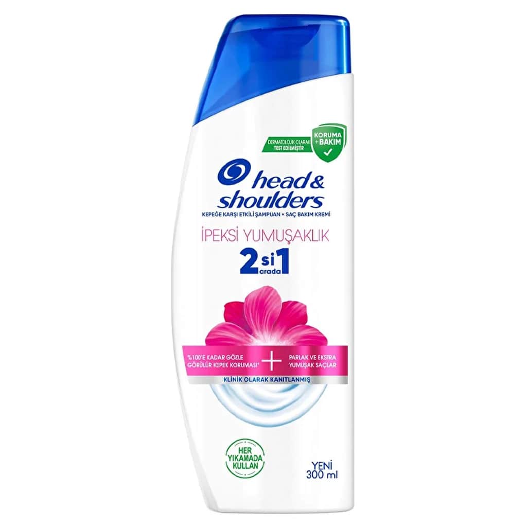 Head &amp; Shoulders شامبو هيد آند شولدرز 2 في 1 ضد القشرة، نعومة حريرية، 300 مل