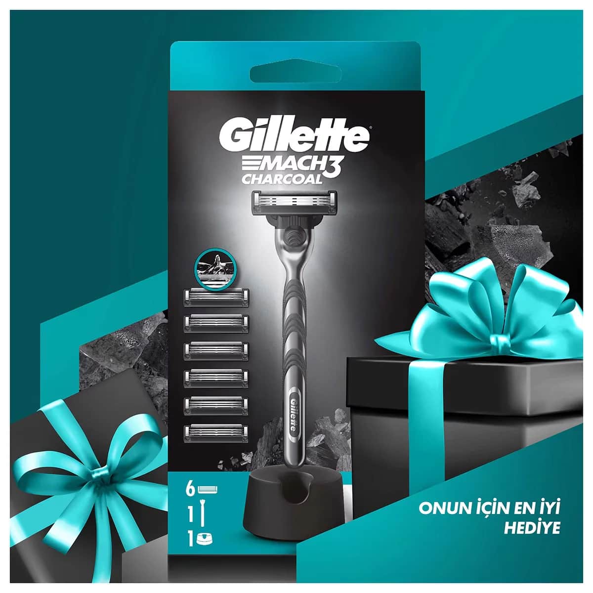 شفرات حلاقة جيليت M3 بالفحم + مجموعة شفرات احتياطية Gillette