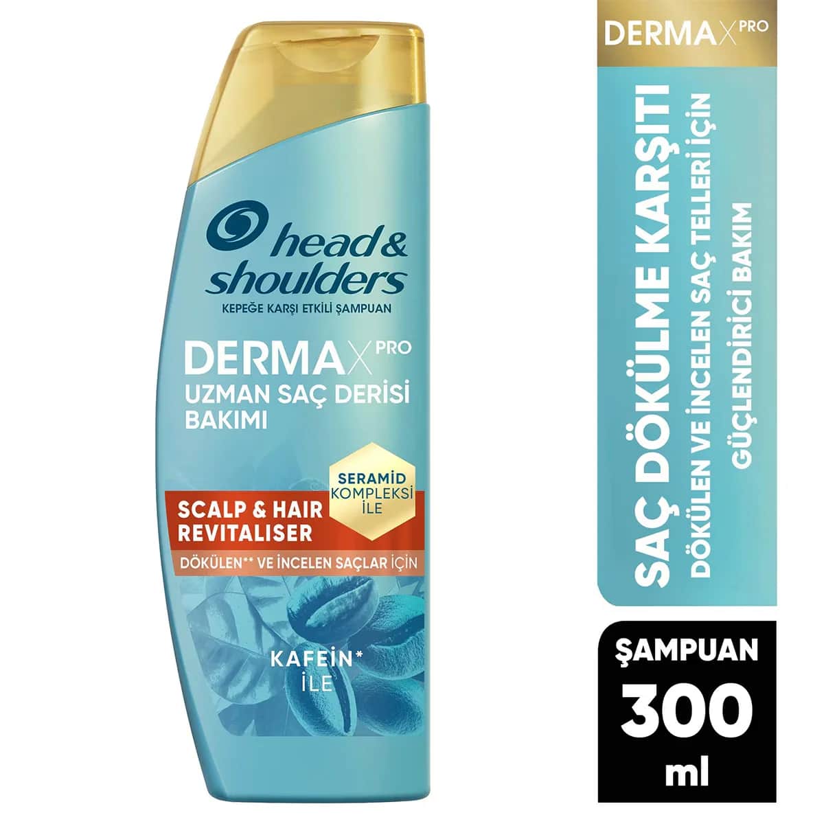 Head &amp; Shoulders شامبو هيد آند شولدرز ديرماكس برو المنعش لفروة الرأس والشعر المضاد للقشرة مع الكافيين والسيراميد، 300 مل