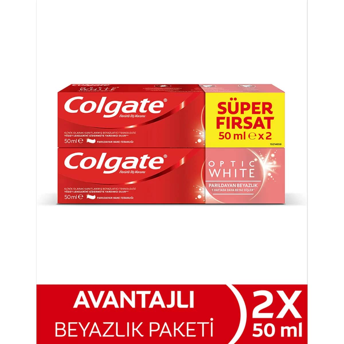 Colgate مجموعة كولجيت أوبتيك وايت سباركلينج وايت، 2 × 50 مل