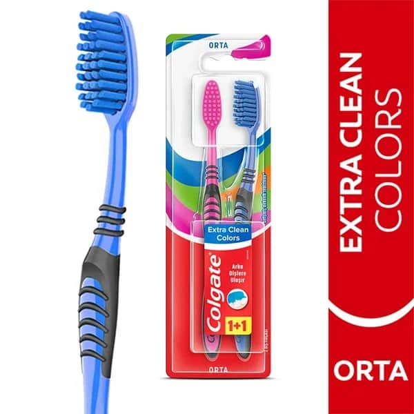 Colgate فرشاة أسنان كولجيت إكسترا كلر كلرز 1+1