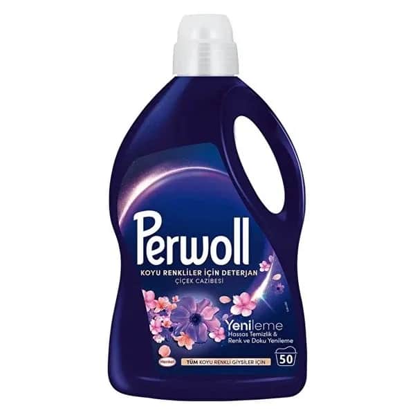 Perwoll منظف ​​سائل بيروول برائحة الزهور والألوان الداكنة، 50 غسلة، 2750 مل