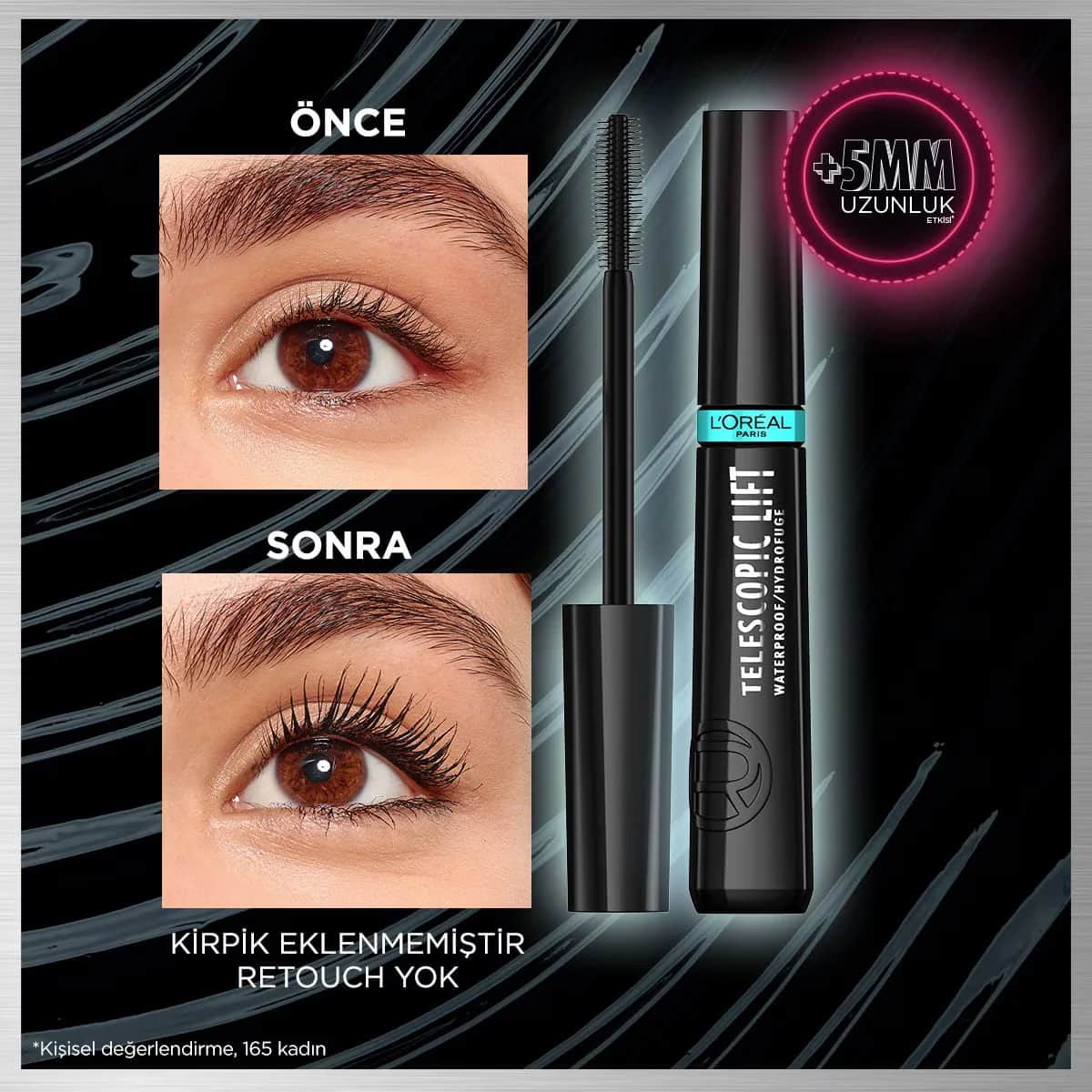 L'Oréal Paris Telescopic Lift Waterproof Mascara 9,9ml Schwarz
