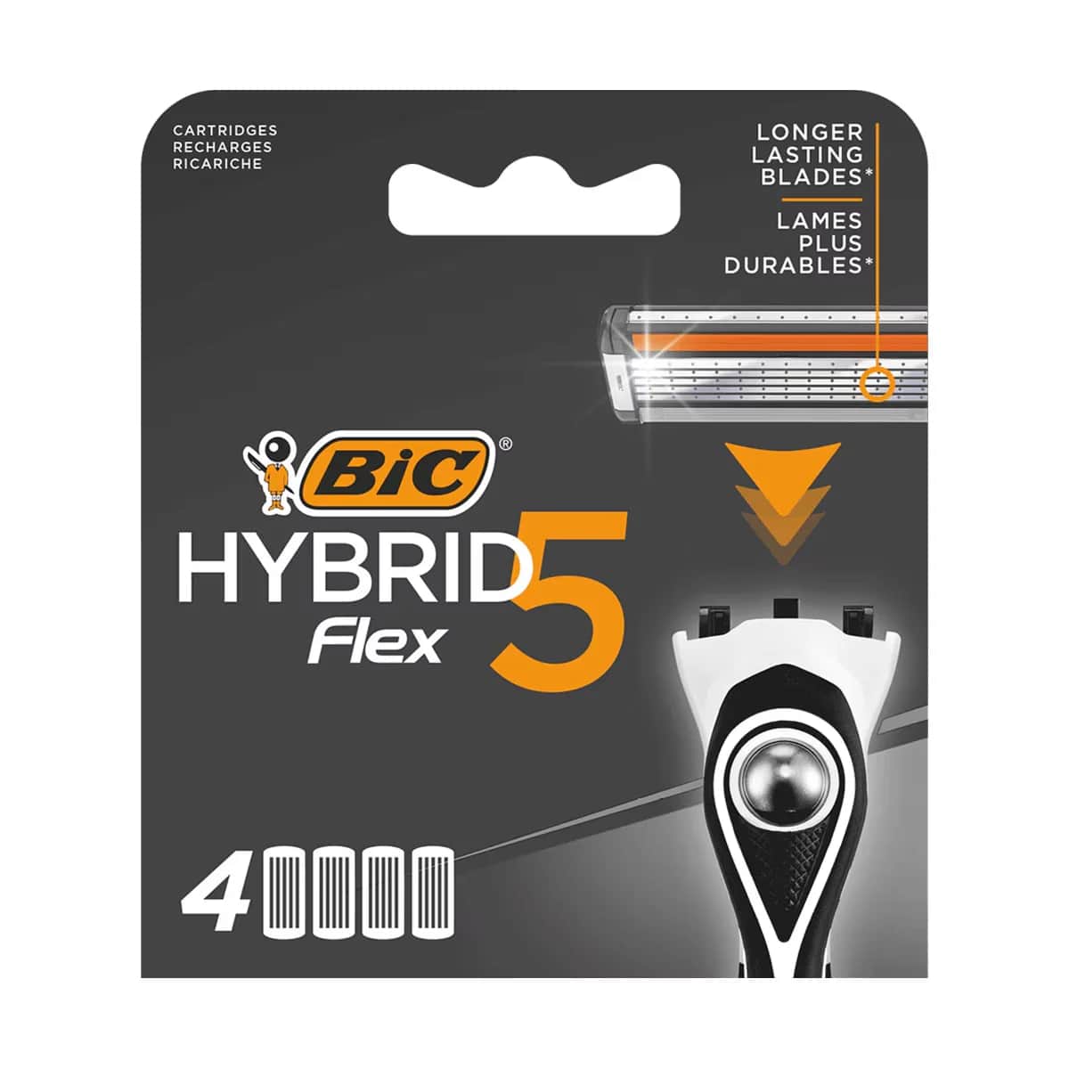 Bic ماكينة حلاقة بيك فليكس 5 الهجينة ذات 5 شفرات و4 خراطيش بديلة