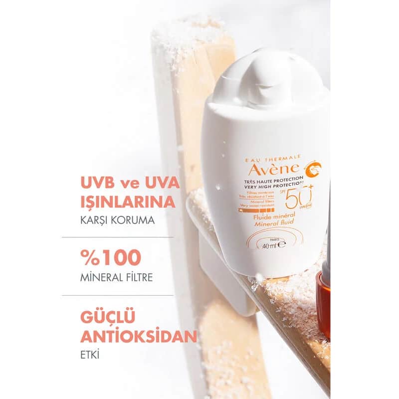 Авен Минеральный жидкий солнцезащитный крем SPF 50+ 40 мл