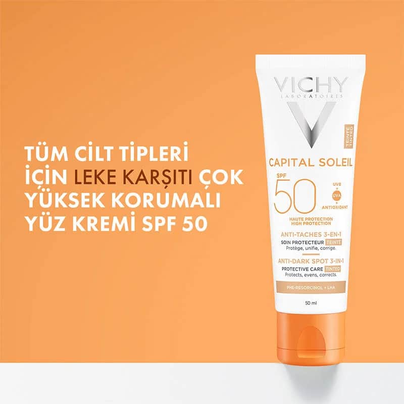 Vichy فيشي كابيتال سوليه واقي شمس ملون مضاد للبقع الداكنة بعامل حماية 50+، 50 مل