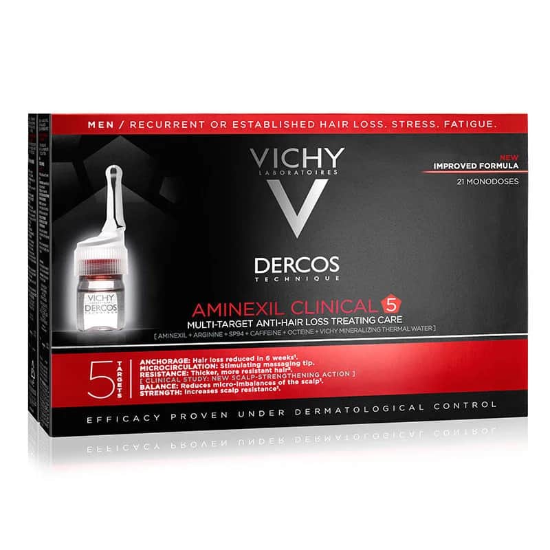 Vichy Dercos Aminexil Clinical 5 21 x6 ml - Anti Hair Loss Serum For Men