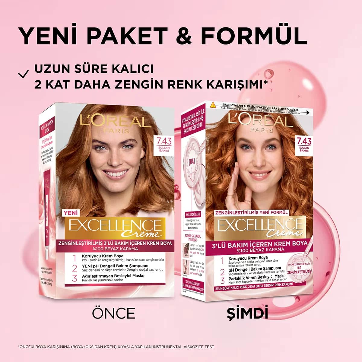 L'Oreal Paris صبغة شعر لوريال باريس إكسلنس سلطان نحاسية 7.43