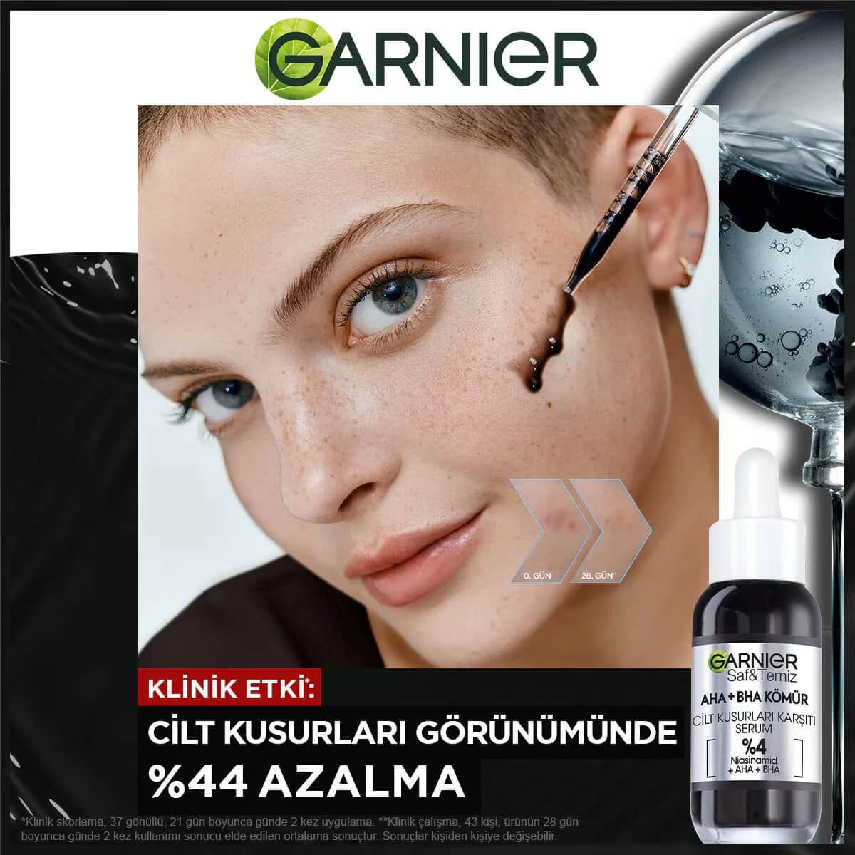 Garnier Aktivkohle AHA+BHA Anti-Aging Serum für Hautunreinheiten 30ml
