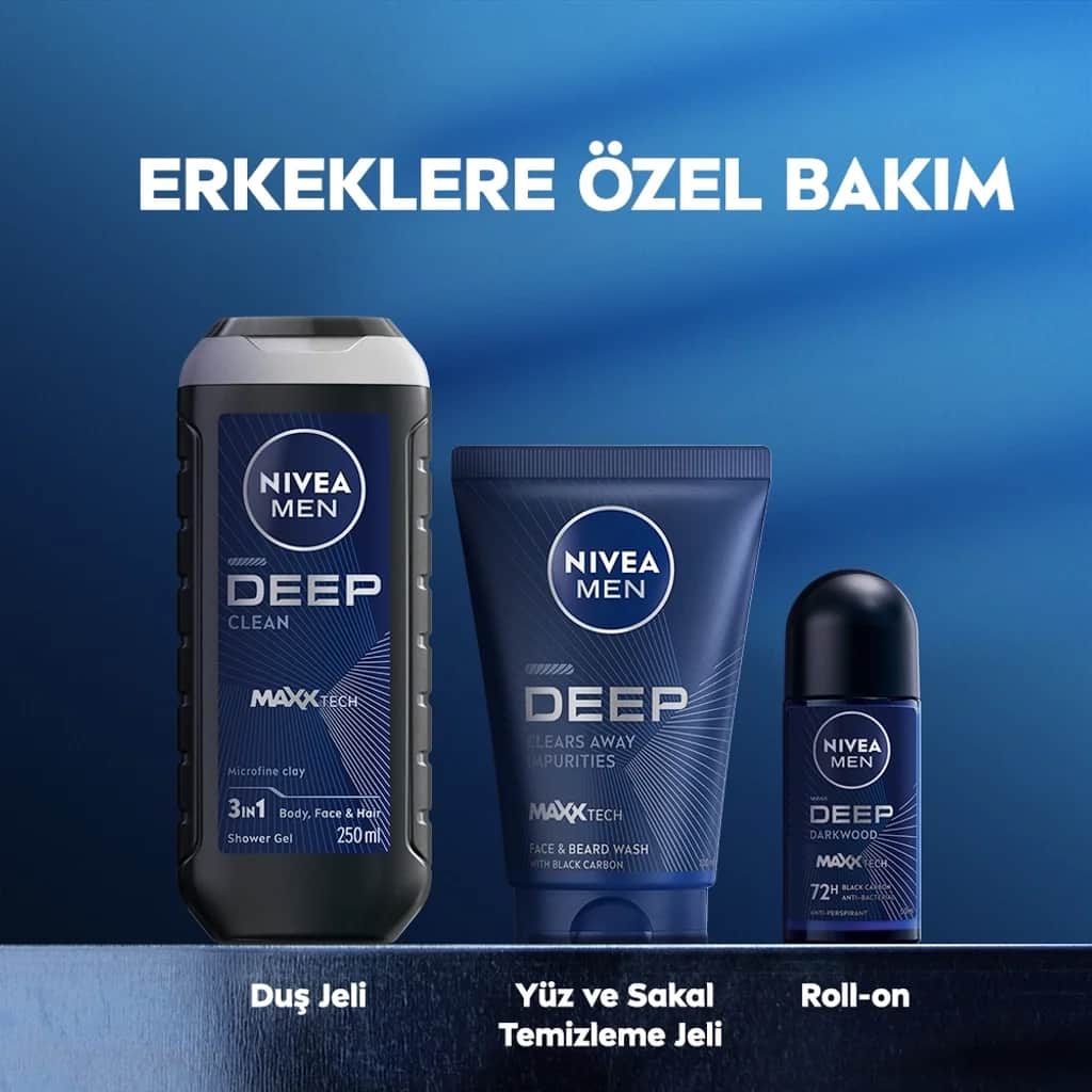 Гель для умывания лица и бороды Nivea Deep Dimension 100 мл