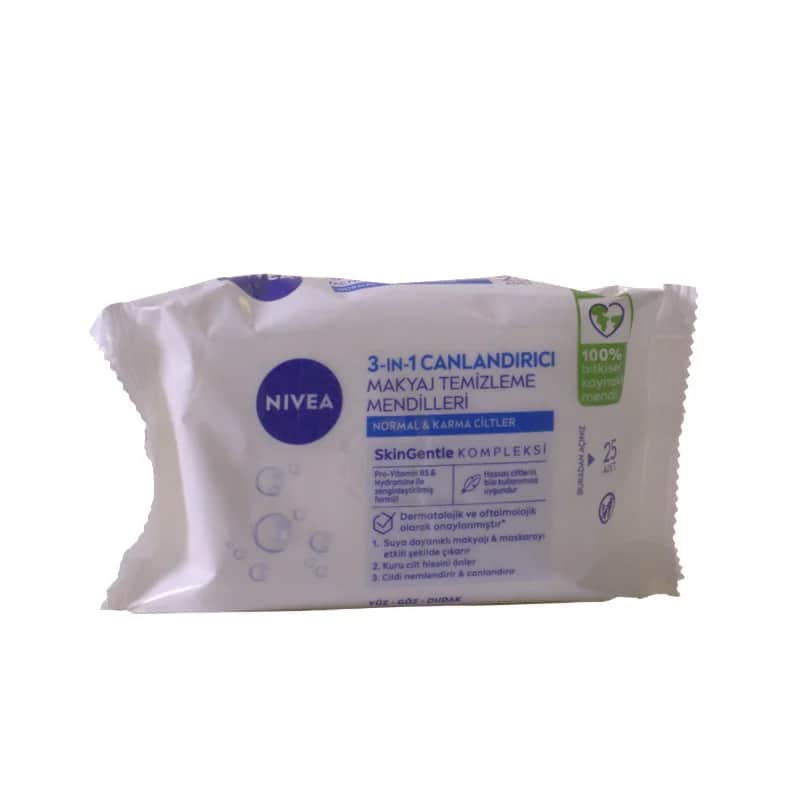 Салфетки для снятия макияжа Nivea 25 шт. для лица, глаз и нормальной кожи