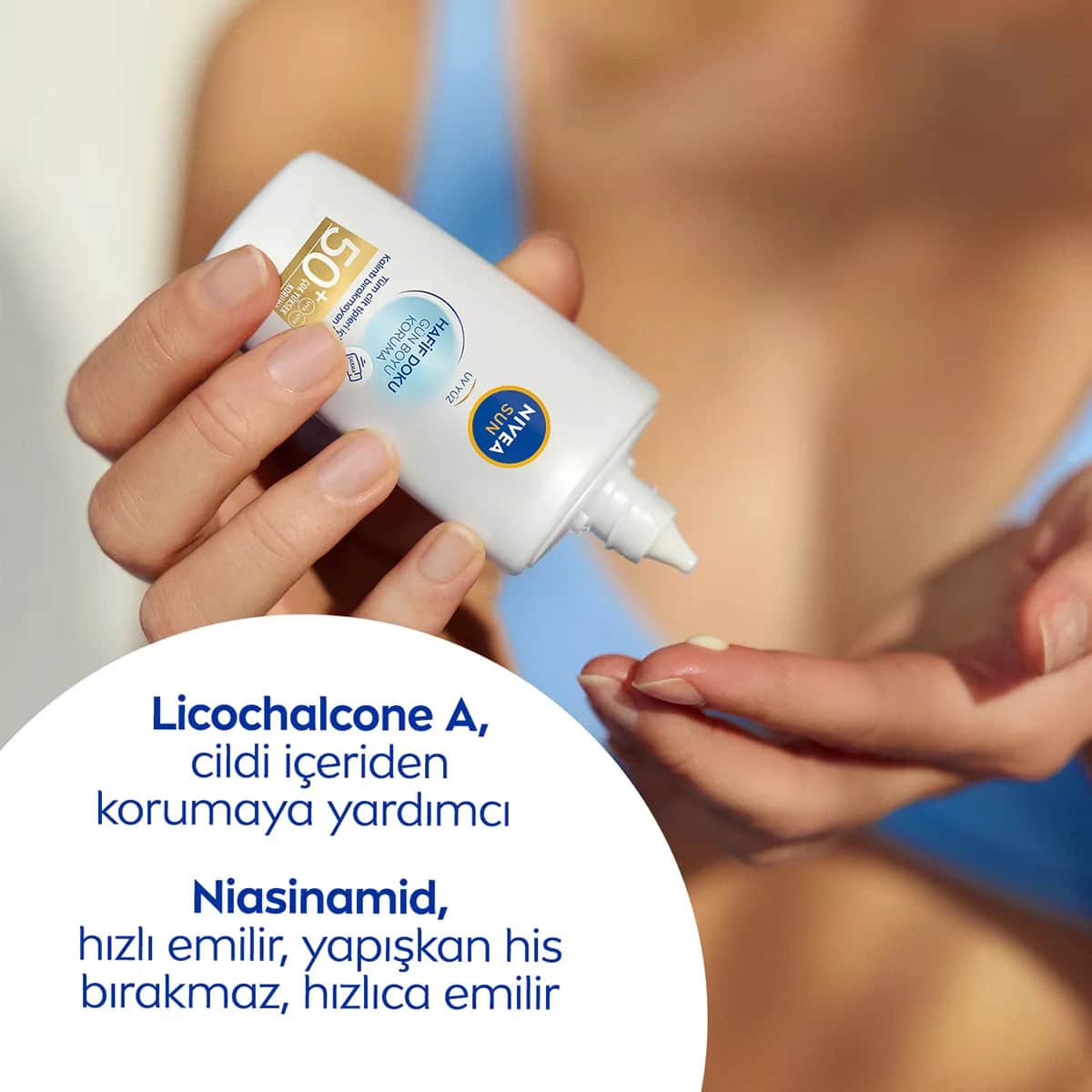 NIVEA كريم نيفيا صن بعامل حماية 50 خفيف الملمس 40 مل