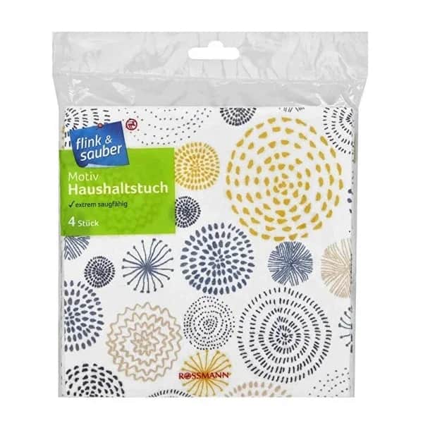 Flink &amp; Sauber Cleaning Cloth Patterned 4-pcs