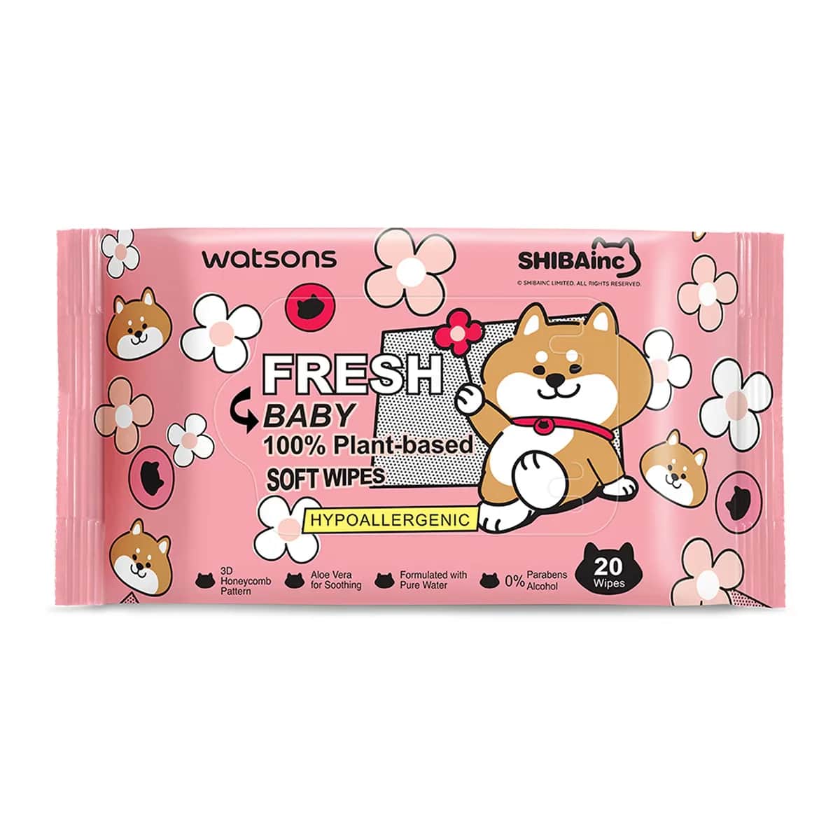 Watsons Shibainc Feuchttücher für Babys - 60 Stück