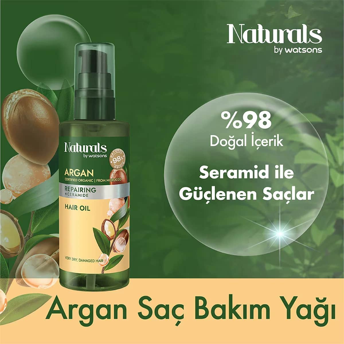 Масло для волос с аргановым маслом 100 мл от Naturals By Watsons