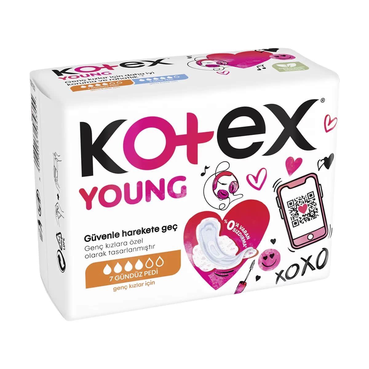 Kotex فوط كوتكس النهارية للفتيات الصغيرات عبوة من 6 قطع، فائقة الامتصاص