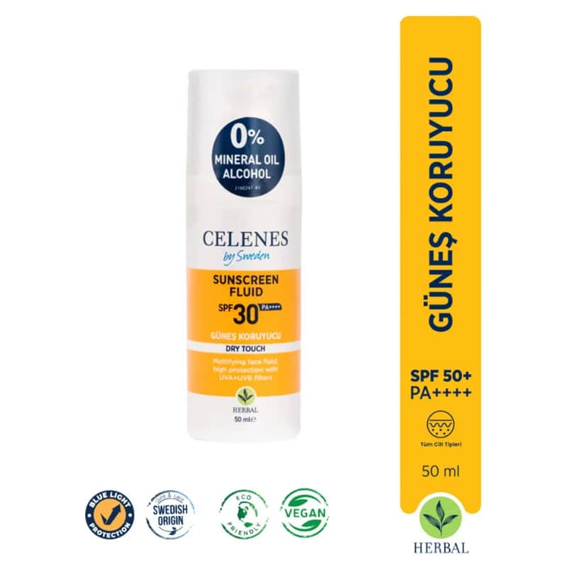 كريم شمس عشبي جاف من سيلينز SPF30 50 مل Celenes