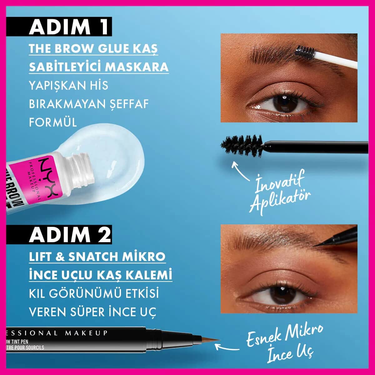 NYX غراء الحواجب من نيكس بروفيشنال ميك أب، ماسكارا تثبيت الحواجب شفافة