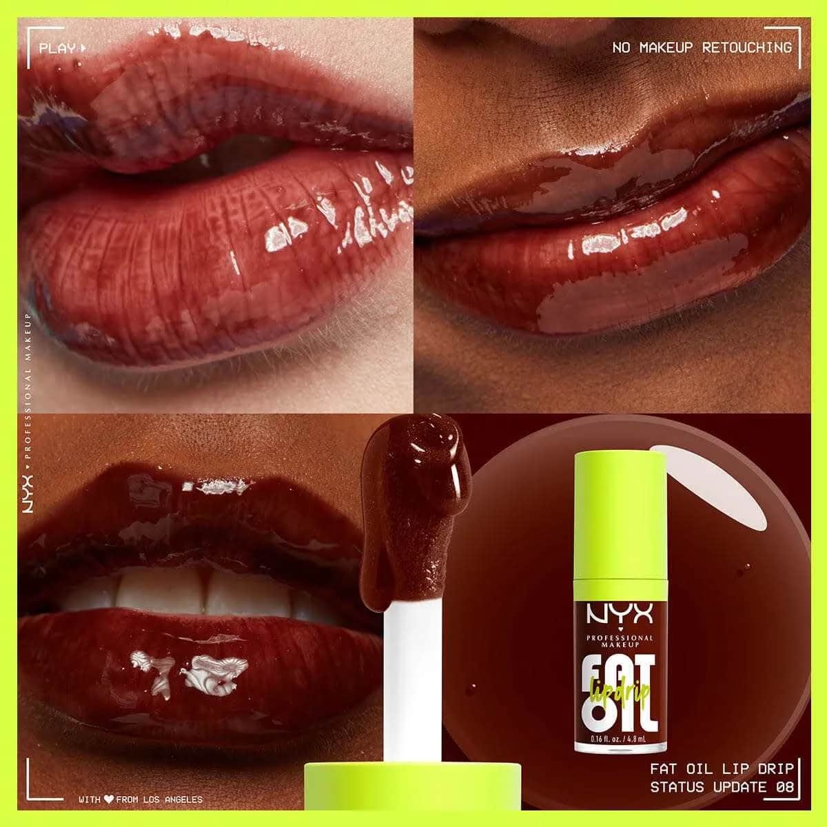 NYX Fat Oil Lip Drip - Hydratisierendes Himbeer Glanz Lippenöl