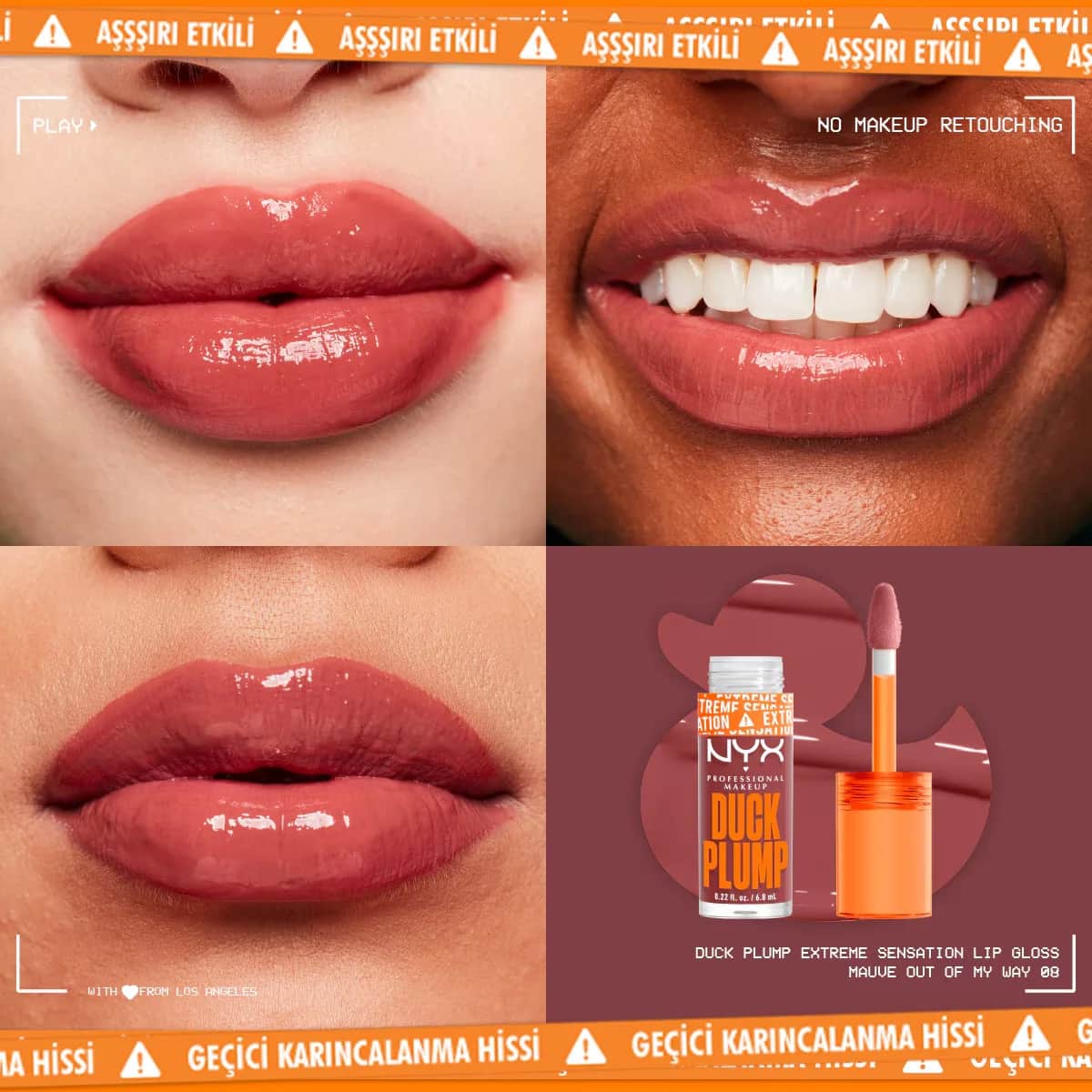 NYX Duck Plump Lip Gloss 08 Mauve - Vegan, Vollere Lippen