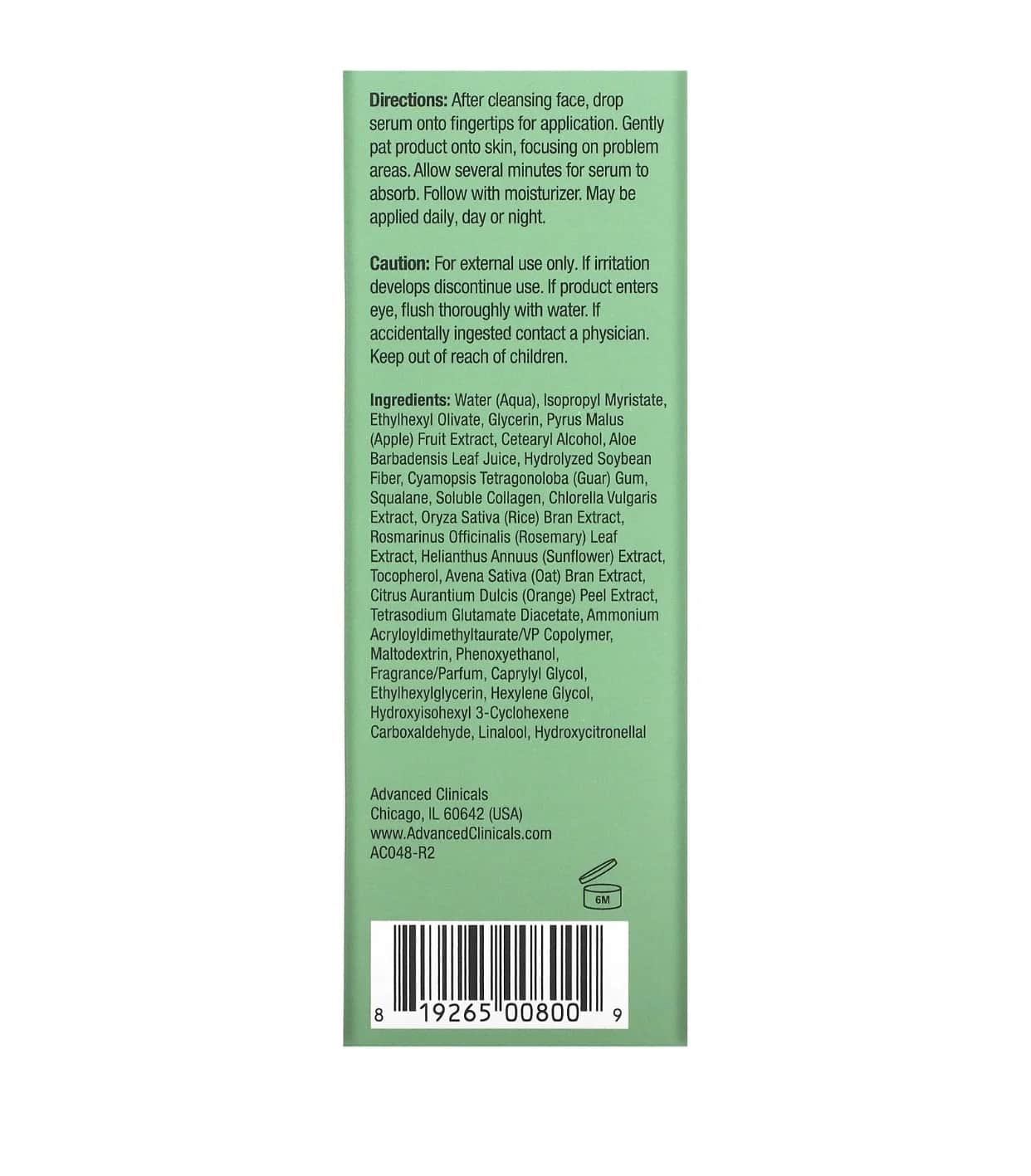 Advanced Clinicals Kollagen Sofortauffüllendes Serum 52 ml