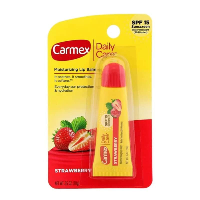 Carmex Strawberry Lip Balm Stick SPF 15 - 10g Moisturizer