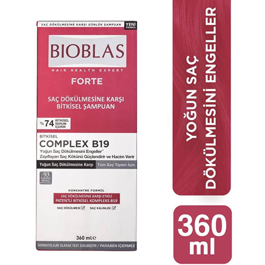 Bioblas Forte Complex B19 herbal Shampoo Against Intense Hair Loss 360 ml