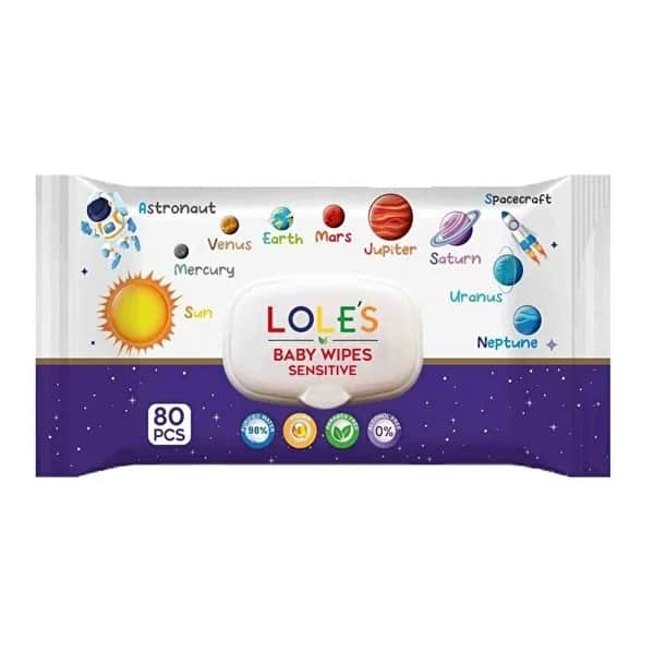 Lole Baby Sensitive Wet Wipes, 80 Count - Gentle &amp; Hypoallergenic