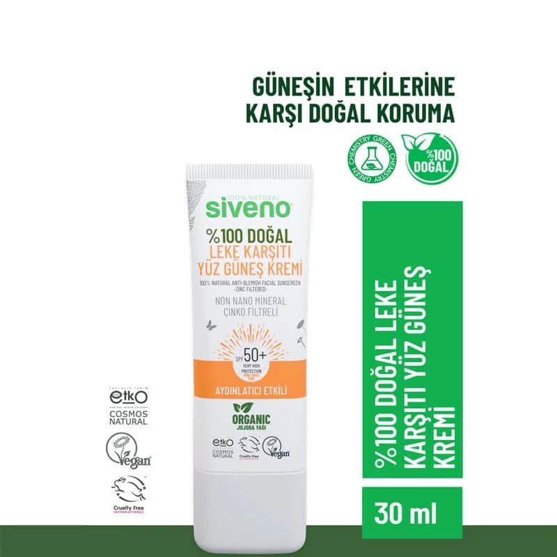 Сивено 100% натуральный солнцезащитный крем для лица SPF 50 30 мл