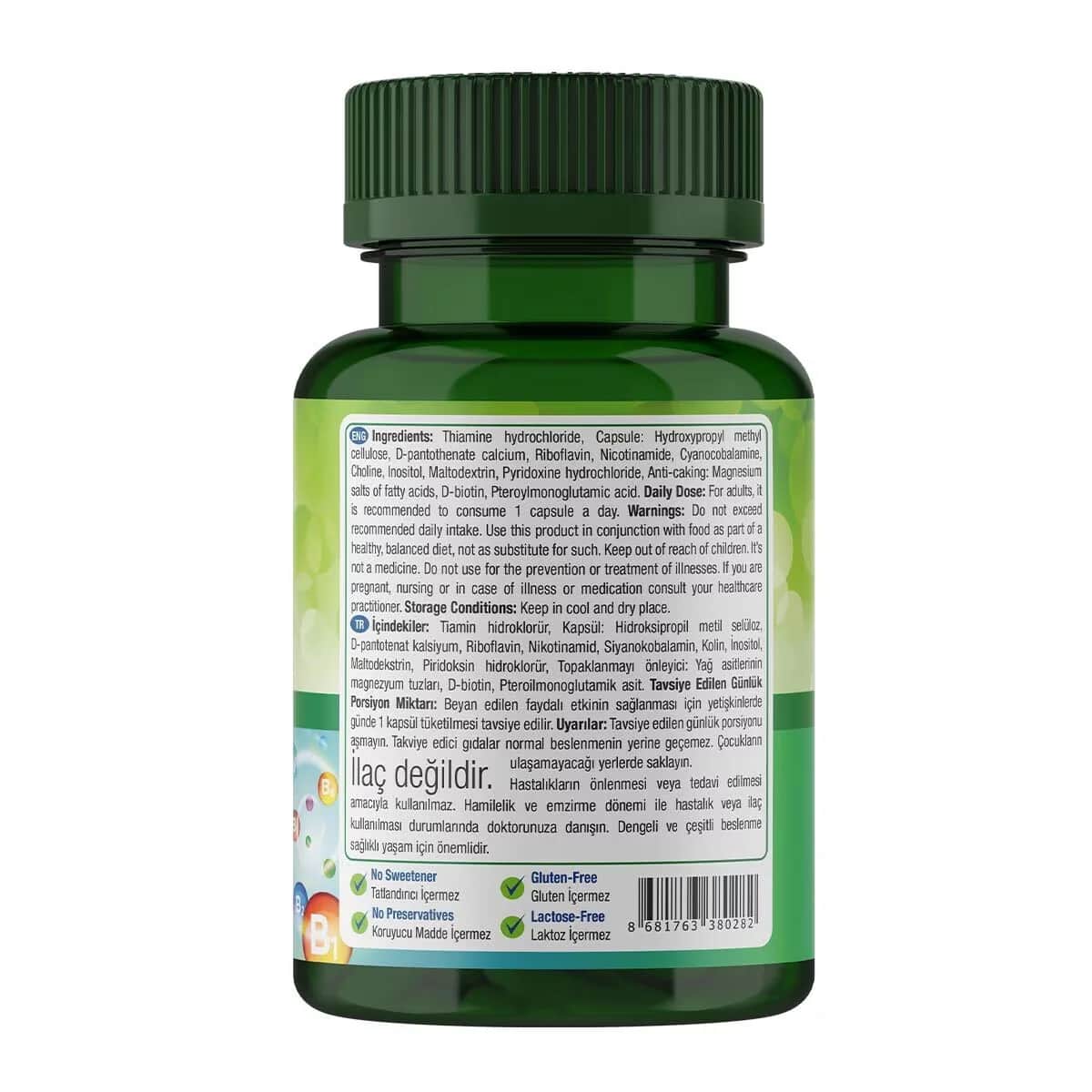Vitamin B Komplex - 60 Vegane Kapseln von Nature's Supreme