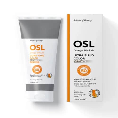 Osl Omega Skin Lab أو إس إل كريم أوميجا سكين لاب ألترا فلويد كولور واقي من الشمس بعامل حماية 50+ 50 مل بني