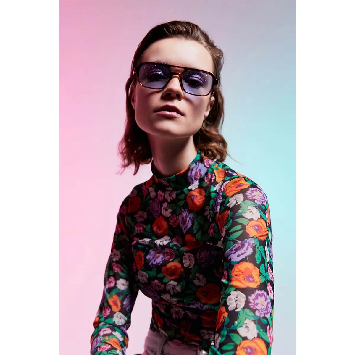 Aqua Di Polo Unisex Leopard Sonnenbrille mit blauen Gläsern