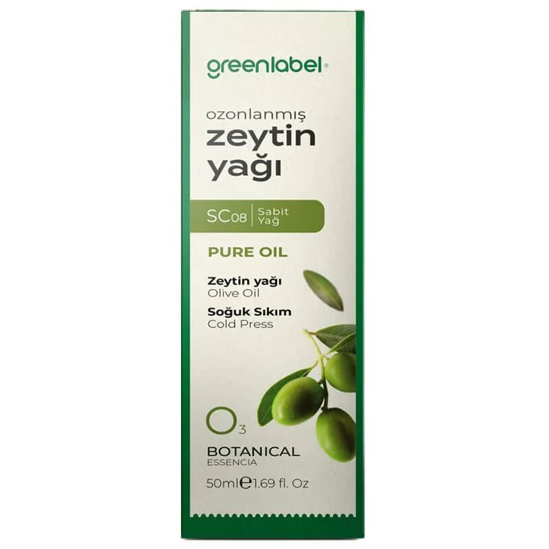 Greenlabel زيت الزيتون الأخضر المعالج بالأوزون ٥٠ مل معزز للصحة الطبيعية