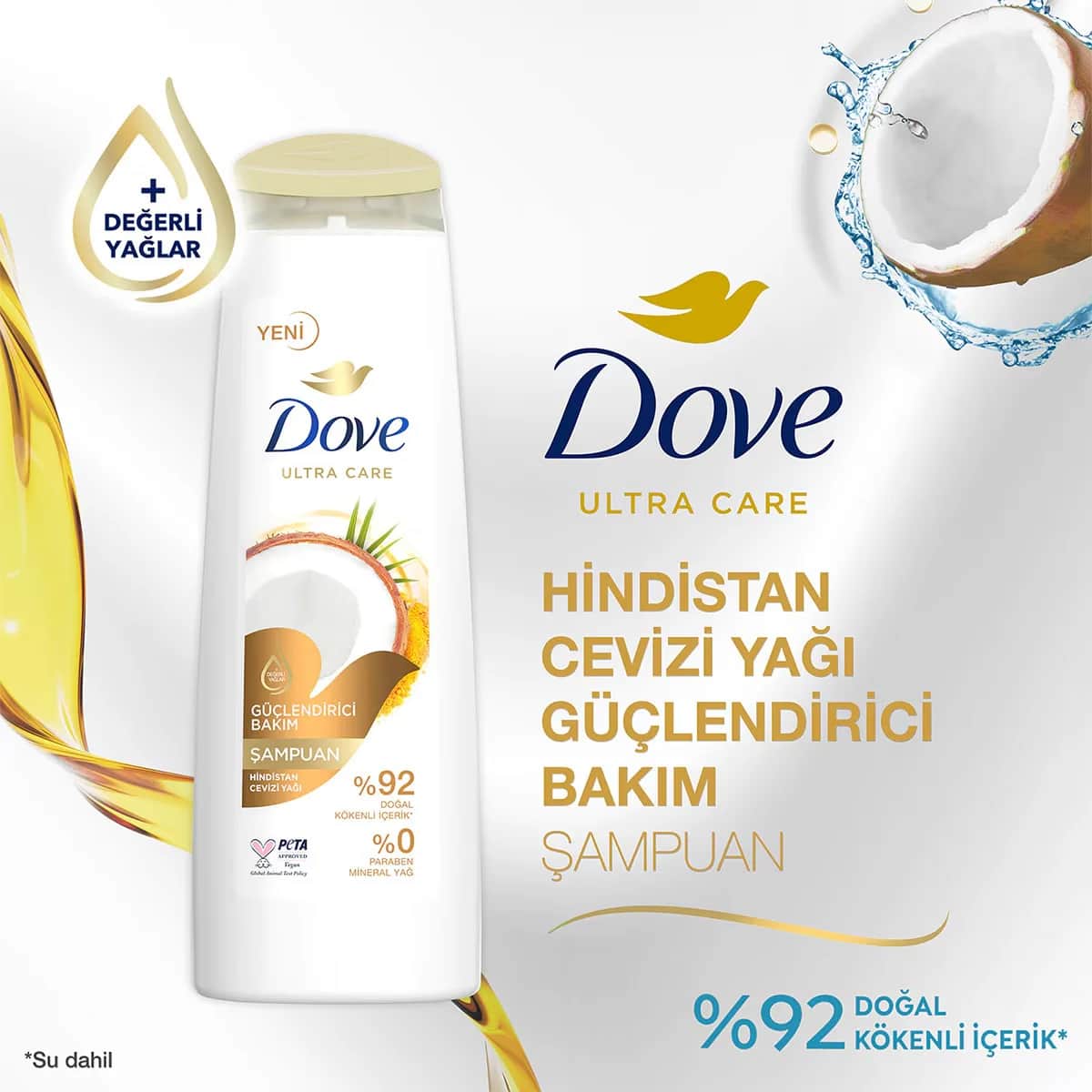 Шампунь для волос Dove Ультра Уход Укрепляющий с кокосовым маслом 400 мл