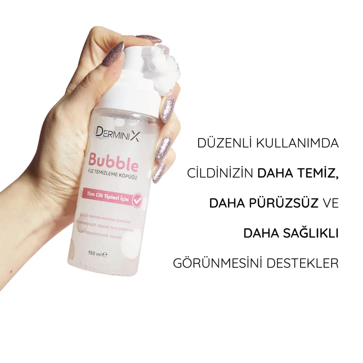 Derminix رغوة تنظيف الوجه بفقاعات ديرمينيكس 150 مل