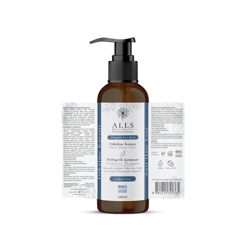 Alls Biocosmetics Bio Präbiotisches Anti-Haarausfall Shampoo 100ml