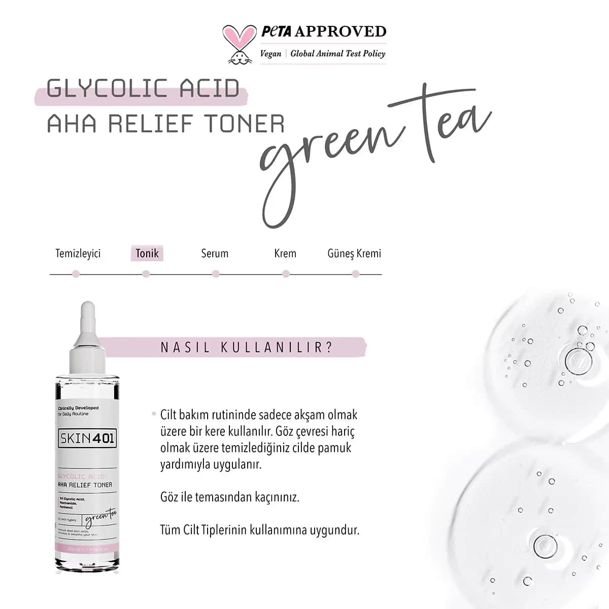 Skin401 AHA Relief Toner mit Glykolsäure 200ml