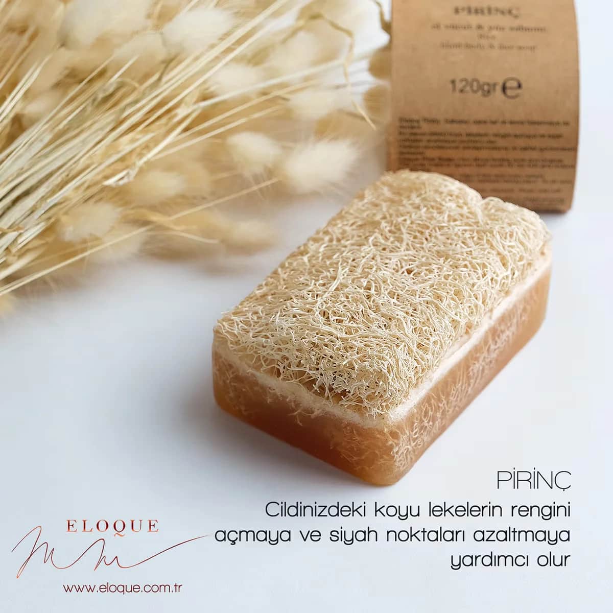 Eloque Rice Natural Pumpkin Fiber Soap 120 gr