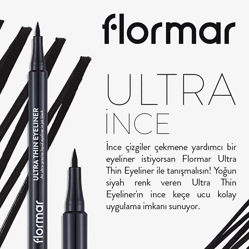 Flormar قلم تحديد العيون فلورمار ألترا ثين بطرف رفيع غير لامع 001 أسود