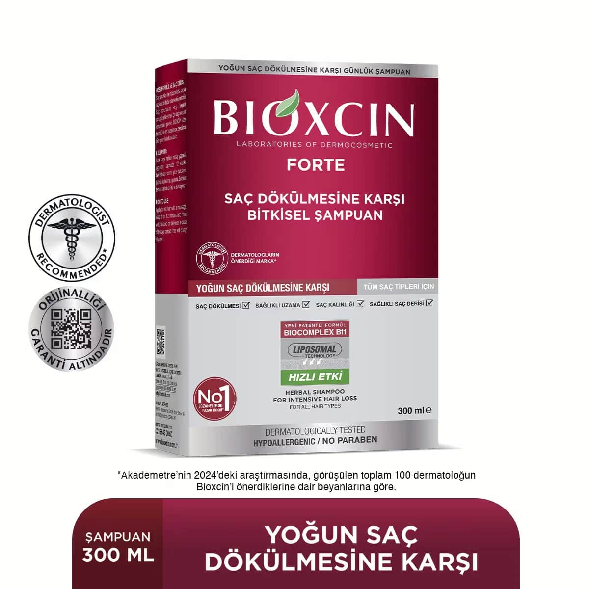 Шампунь Bioxcin Forte для интенсивного выпадения волос 300 мл
