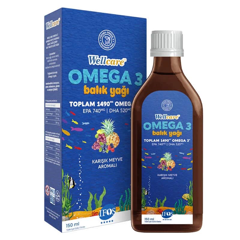 Wellcare Omega 3 natural Mixed Fruit Flavored Fish Oil 150 ml