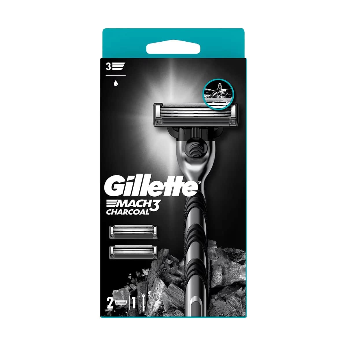 Запасные лезвия Gillette Mach3 с углем