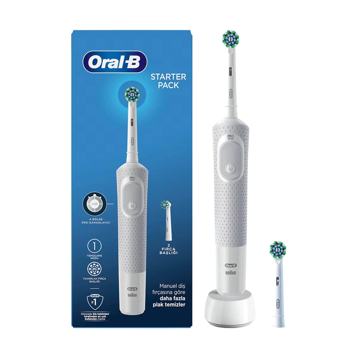 Oral-b D100 gray Rechargeable Toothbrush + Spare Head
