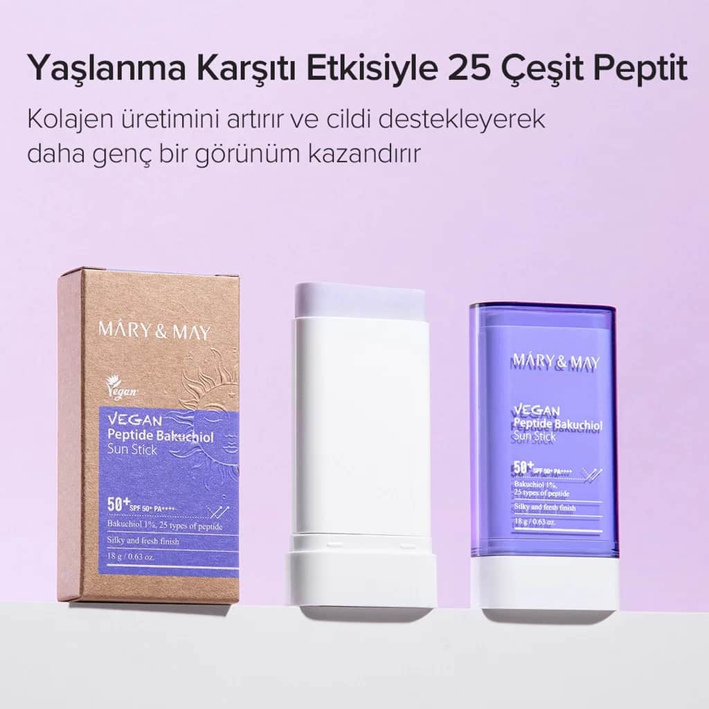 Mary May Vegan Peptid Bakuchiol Sonnenstick SPF 50+ 18g