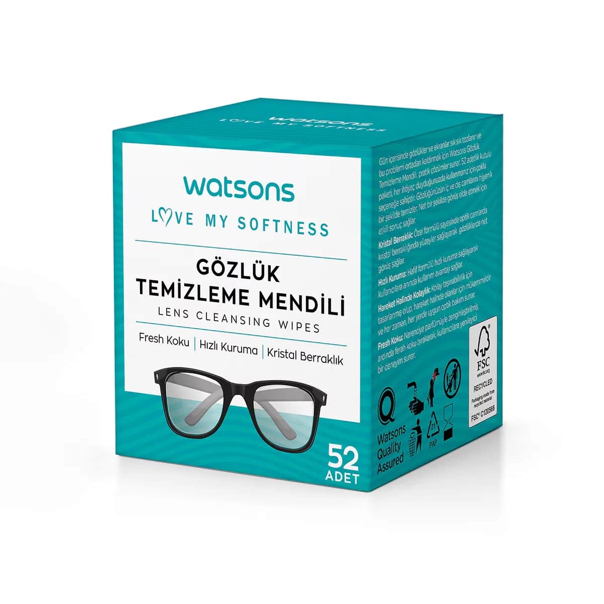 Watsons umweltfreundliche Brillenreinigungstücher 52 Stück