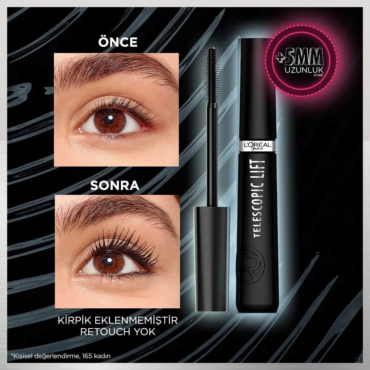 L'Oréal Paris Telescopic Lift Schwarze Mascara 9,9ml - Verlängerung &amp; Volumen