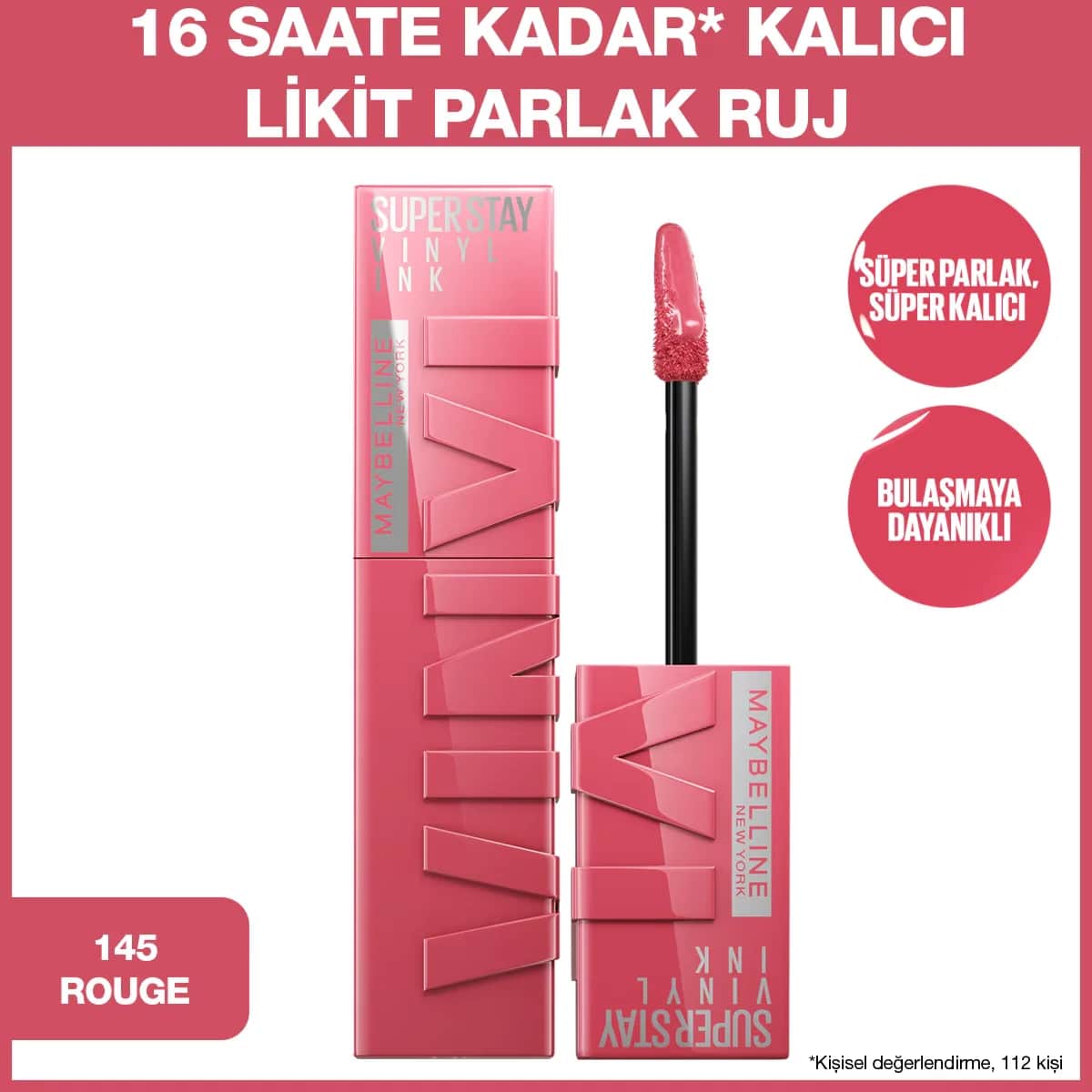 Maybelline Super Stay Vinyl Ink Lippenstift - 145 Rouge Gloss