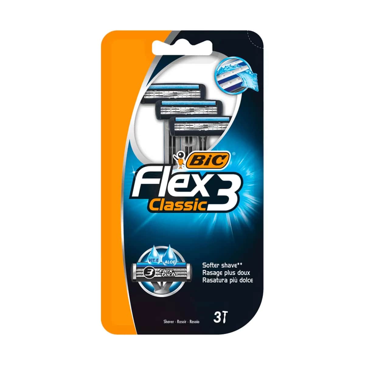 Bic Flex3 Classic Rasierer Set mit Aloe Vera und ergonomischem Griff