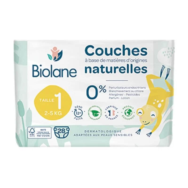 Biolane Naturwindeln 28 Stück, 2 Größen (2-5 kg)